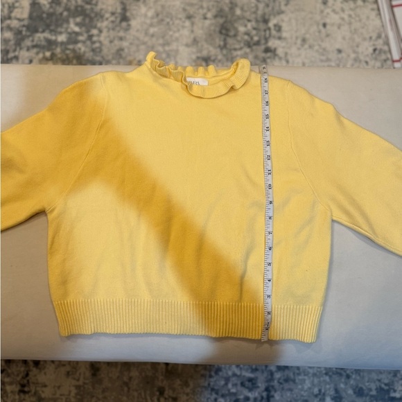 Zara Yellow Ruffle Cropped Sweater - Picture 5 of 6